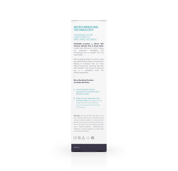 FOLIGAIN Hair & Scalp Roller 0.25 Titanium Needles - FOLIGAIN