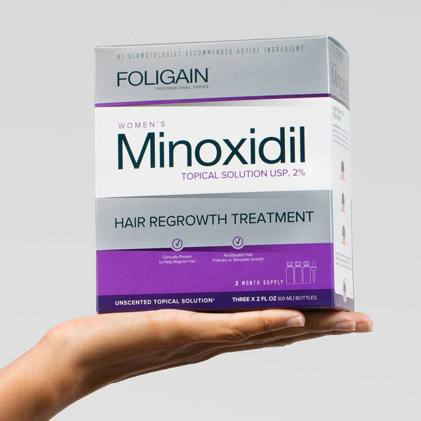 FOLIGAIN Minoxidil 2% Hair Regrowth Treatment For Women 6 Month Supply - FOLIGAIN